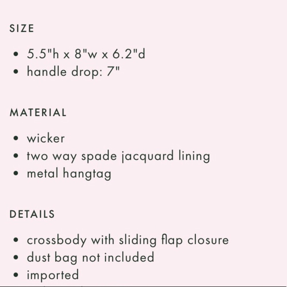 Kate Spade down the rabbit hole wicker bee bag - Picture 6 of 6